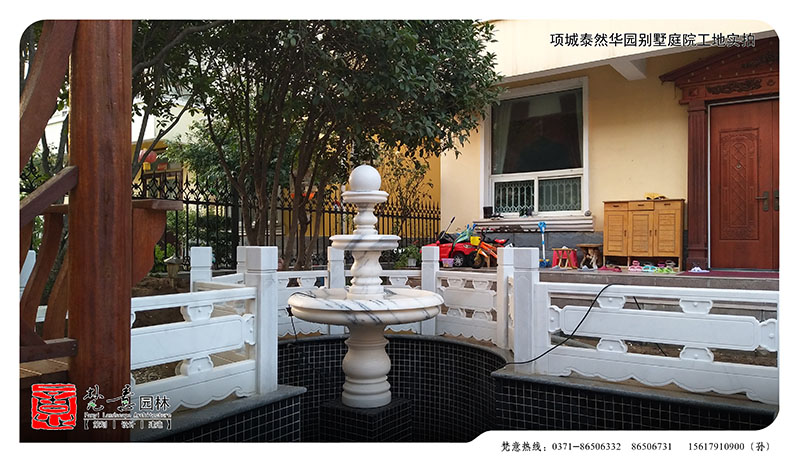 泰然華園別墅庭院設計施工現場(chǎng)圖