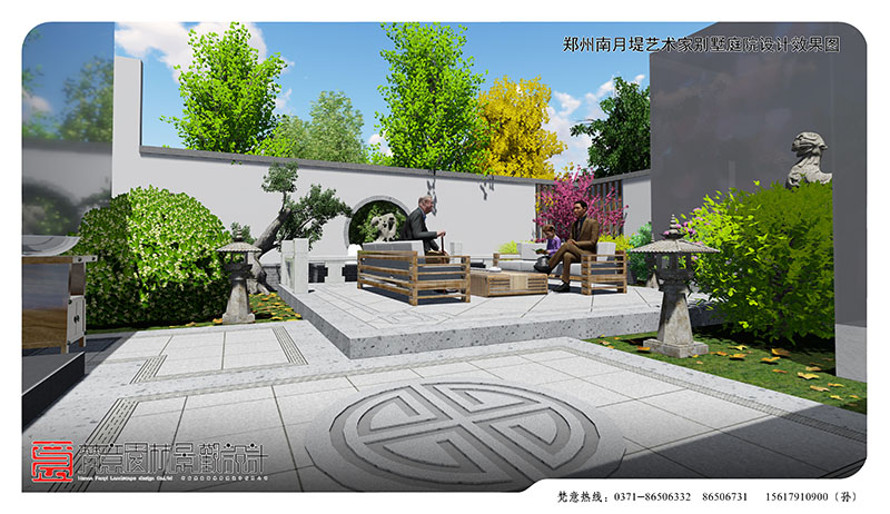 鄭州別墅庭院設計,鄭州南月堤藝術(shù)家別墅庭院設計