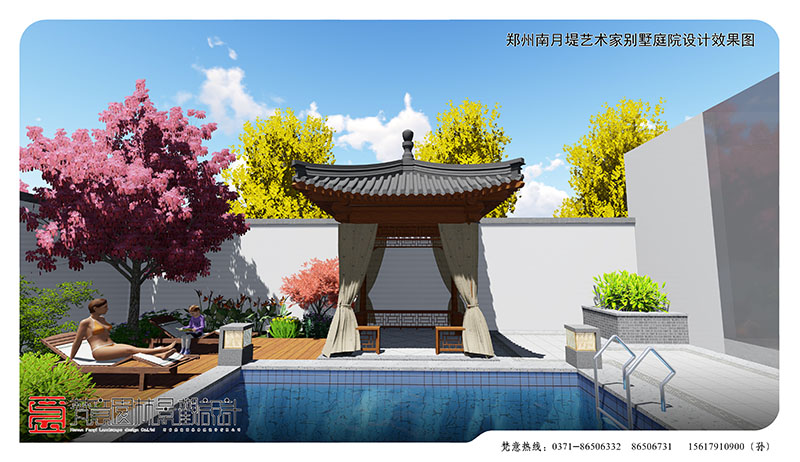鄭州別墅庭院設計,鄭州南月堤藝術(shù)家別墅庭院設計