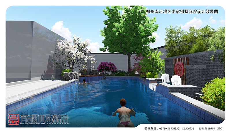 鄭州別墅庭院設計,鄭州南月堤藝術(shù)家別墅庭院設計