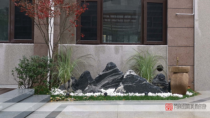 鄭州別墅庭院設計,鄭州林語(yǔ)美墅別墅庭院設計實(shí)景圖